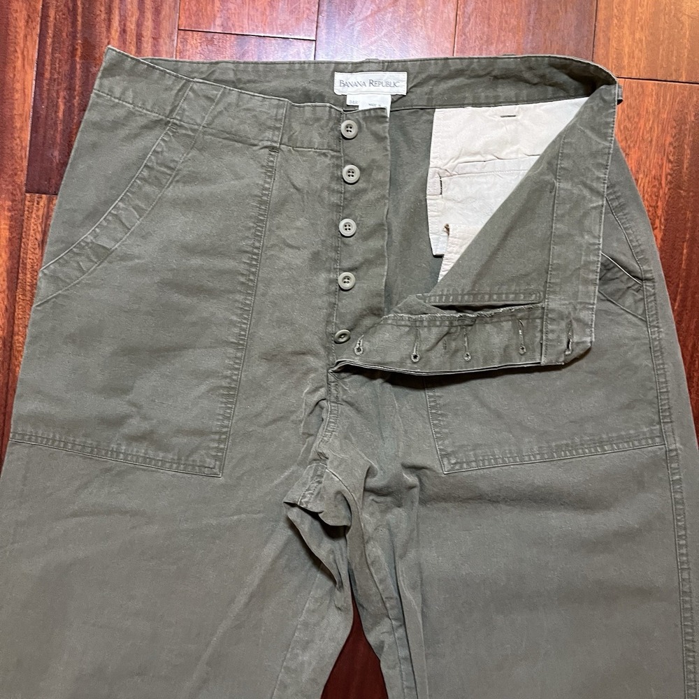 Banana Republic Pants Mens 34R 34x30 Button Fly Painter Baker Military 90s Y2K *